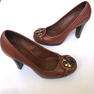 Tory Burch Calista Almond Brown with Gold Logo